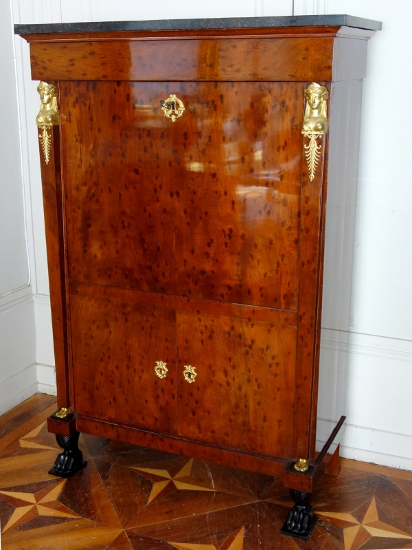 Consulate mahogany writing desk and commode, early 19th century circa 1800