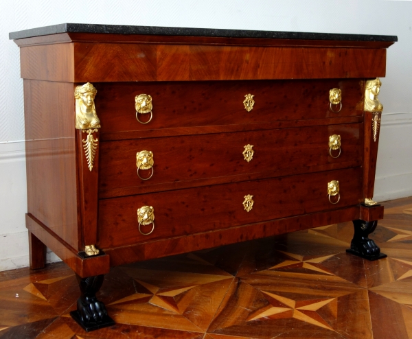 Consulate mahogany writing desk and commode, early 19th century circa 1800