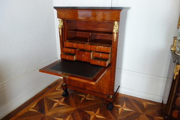 Consulate mahogany writing desk and commode, early 19th century circa 1800