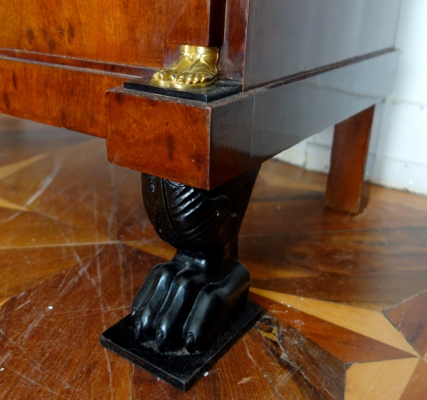 Consulate mahogany writing desk and commode, early 19th century circa 1800