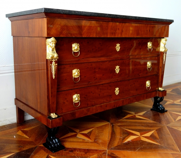 Consulate mahogany writing desk and commode, early 19th century circa 1800