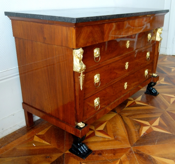 Consulate mahogany writing desk and commode, early 19th century circa 1800