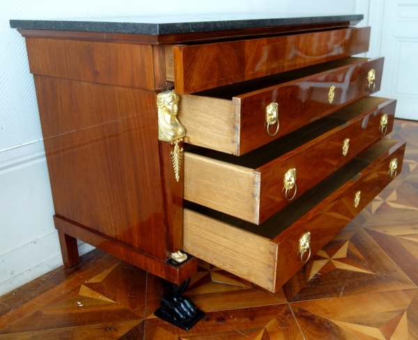 Consulate mahogany writing desk and commode, early 19th century circa 1800