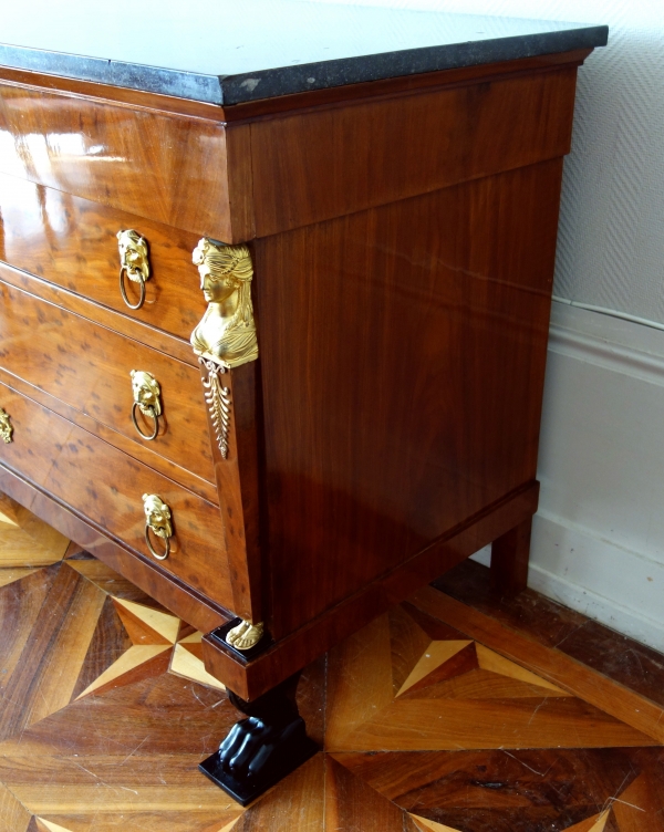 Consulate mahogany writing desk and commode, early 19th century circa 1800