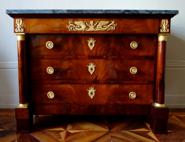 Empire mahogany writing desk and commode, early 19th century circa 1810