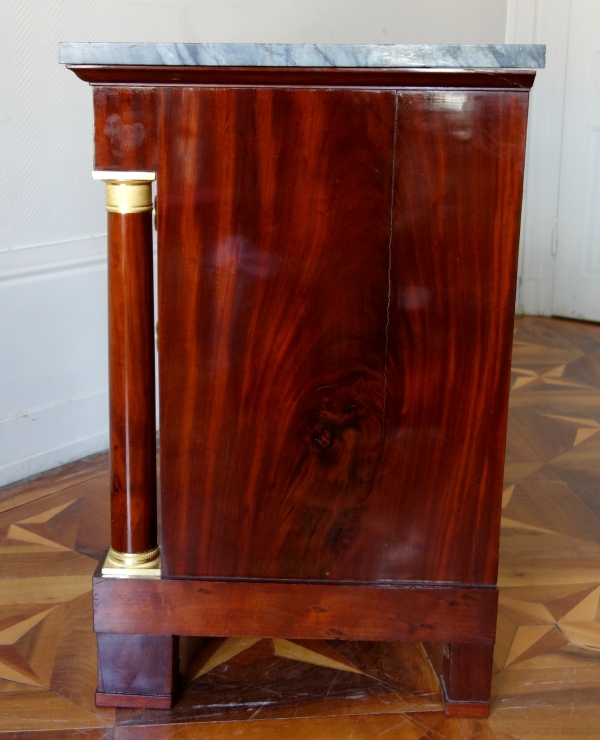 Empire mahogany writing desk and commode, early 19th century circa 1810