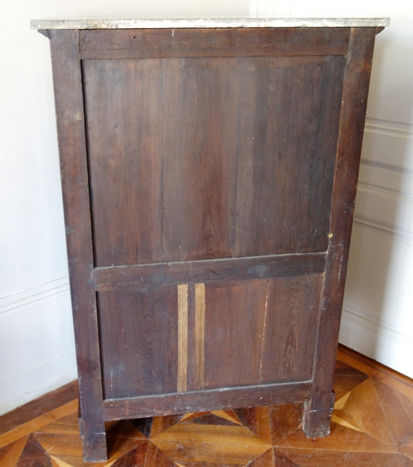 Secrétaire et commode en suite d’époque Empire, acajou, bronze doré, marbre bleu Turquin