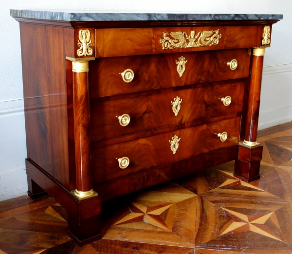 Empire mahogany writing desk and commode, early 19th century circa 1810