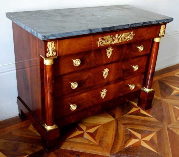 Empire mahogany writing desk and commode, early 19th century circa 1810