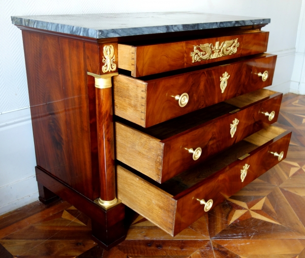 Empire mahogany writing desk and commode, early 19th century circa 1810