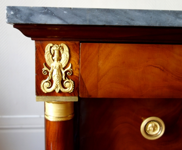 Empire mahogany writing desk and commode, early 19th century circa 1810