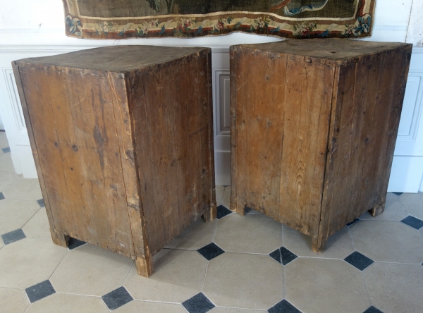 Pair of Louis XV rosewood marquetry corner cupboards - 18th century