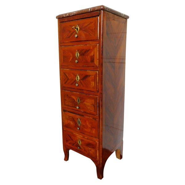 Elegant Louis XV rosewood veneered chiffonier, 18th century