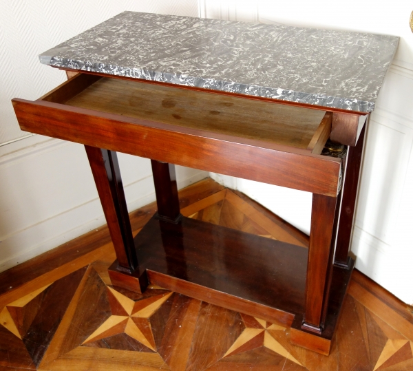 French Consulate mahogany and patinated bronze console, early 19th century circa 1800