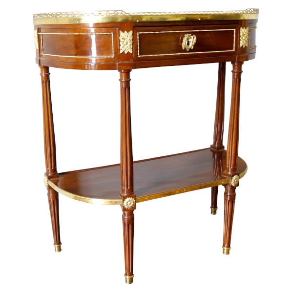 Small Louis XVI Directoire mahogany console, mercury gilt bronze, late 18th century