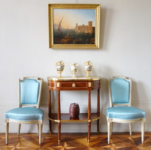 Small Louis XVI Directoire mahogany console, mercury gilt bronze, late 18th century