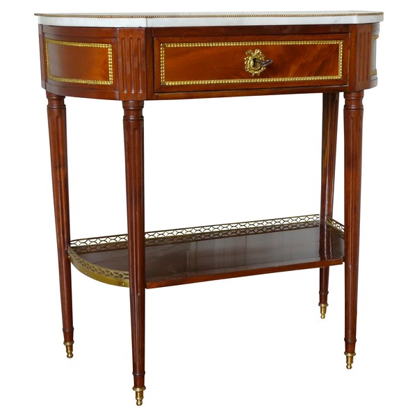 Petite console Louis XVI Directoire en acajou, garniture de bronze doré fin XVIIIe