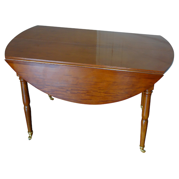 Small Empire solid mahogany dining room table, late 18th century / early 19th century