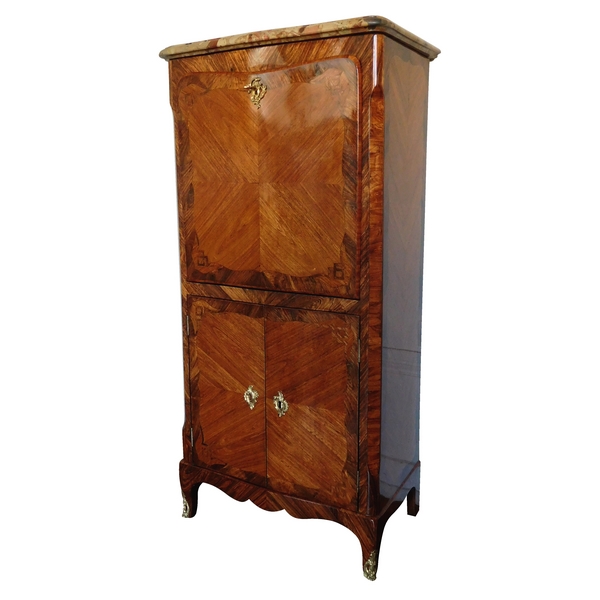 Louis XV secretary / writing desk designed for a child, reosewood marquetry, marble and ormolu