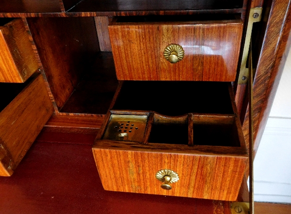 Louis XV secretary / writing desk designed for a child, reosewood marquetry, marble and ormolu