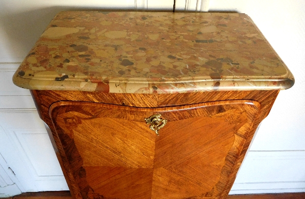 Louis XV secretary / writing desk designed for a child, reosewood marquetry, marble and ormolu