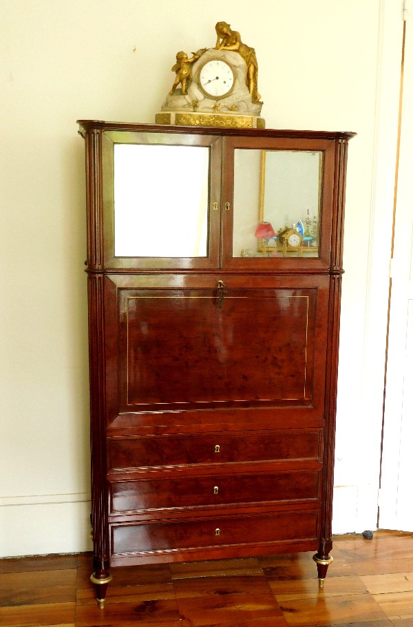 Tall Louis XVI mahogany secretary, late 18th century