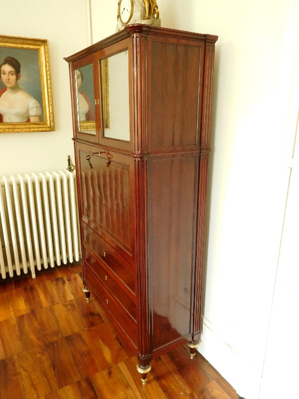 Tall Louis XVI mahogany secretary, late 18th century