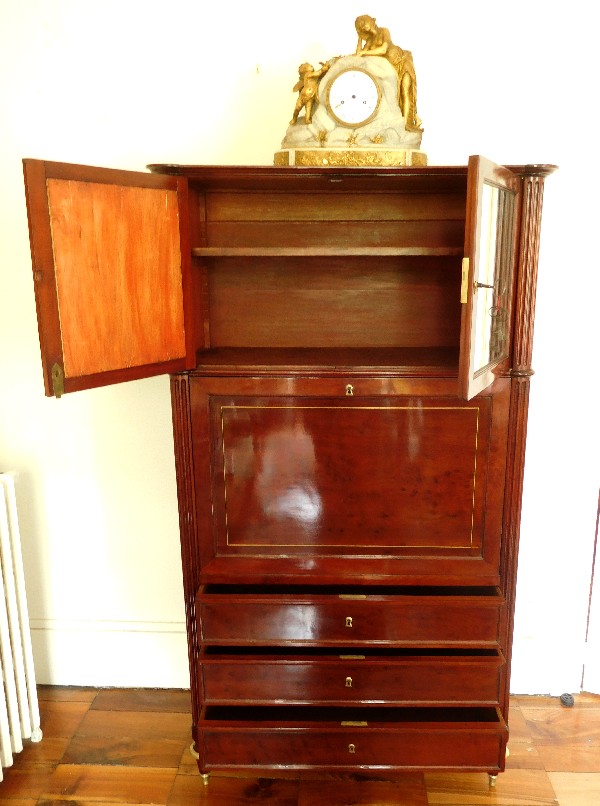 Tall Louis XVI mahogany secretary, late 18th century