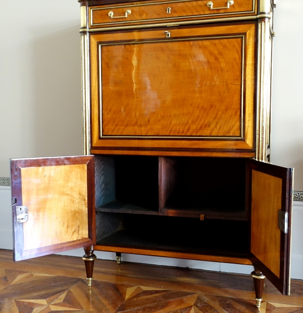 Louis XVI lemon tree marquetry secretaire or writing desk, France, 18th century