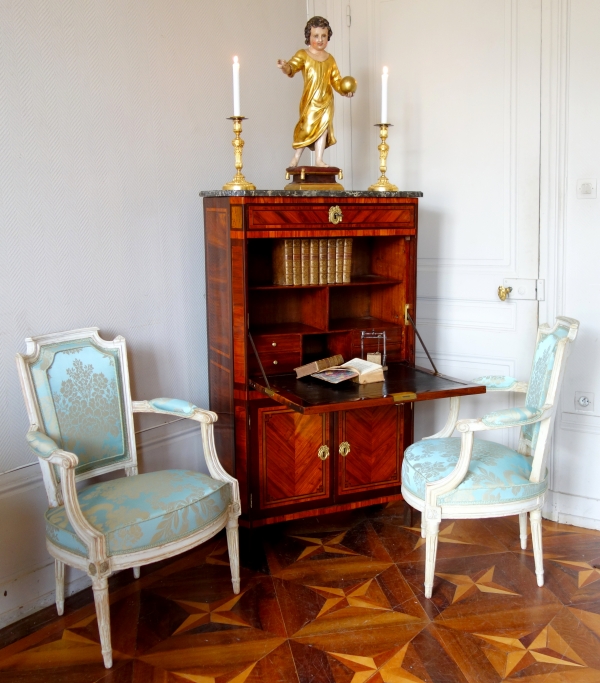 Louis XVI marquetry secretaire or writing desk, France, 18th century circa 1780