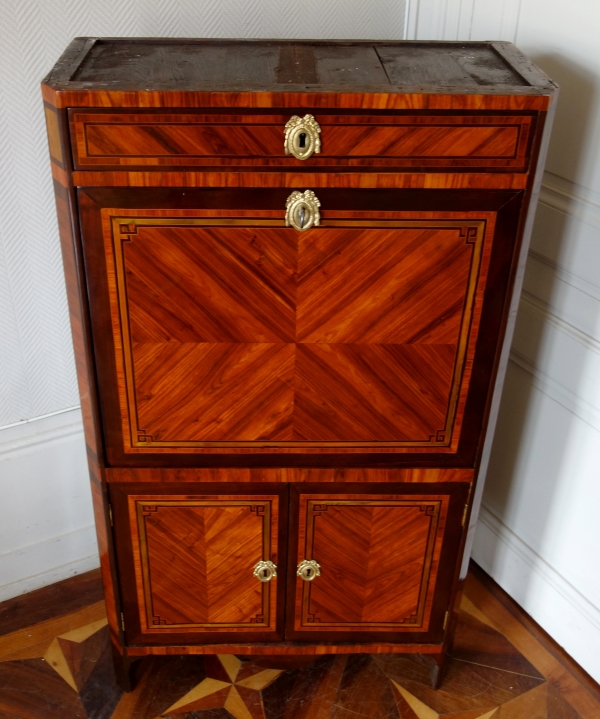 Louis XVI marquetry secretaire or writing desk, France, 18th century circa 1780