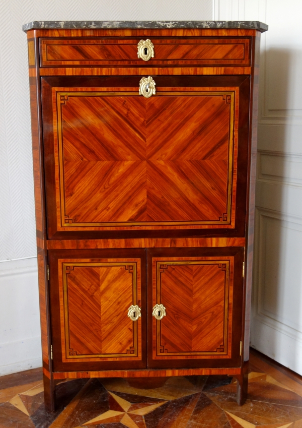 Louis XVI marquetry secretaire or writing desk, France, 18th century circa 1780