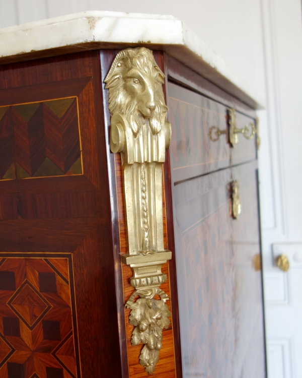 C Krier : Louis XVI marquetry secretaire or writing desk, France, 18th century circa 1780