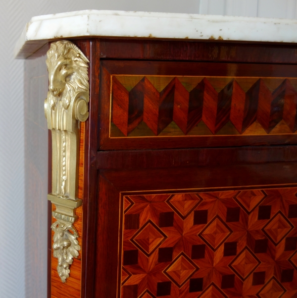 C Krier : Louis XVI marquetry secretaire or writing desk, France, 18th century circa 1780