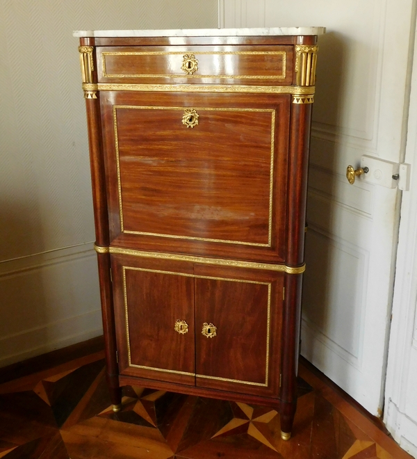 Louis XVI mahogany and ormolu writing desk, 18th century circa 1770