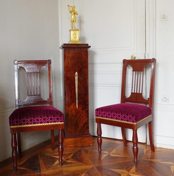 Empire mahogany and ormolu pedestal, early 19th century