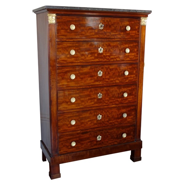 Empire mahogany & ormolu chest of drawers, early 19th century