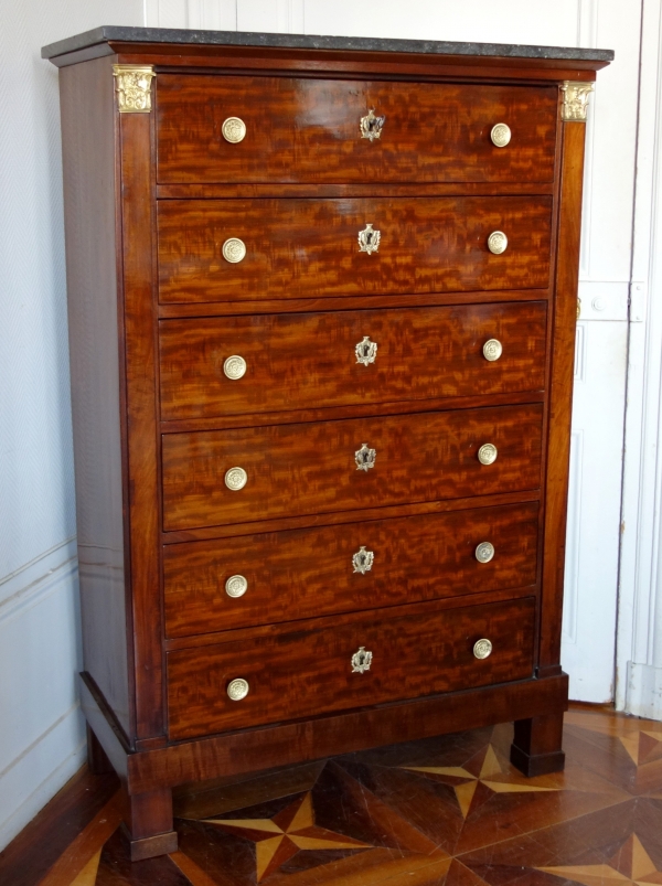 Empire mahogany & ormolu chest of drawers, early 19th century