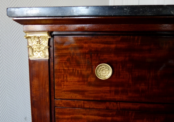 Empire mahogany & ormolu chest of drawers, early 19th century