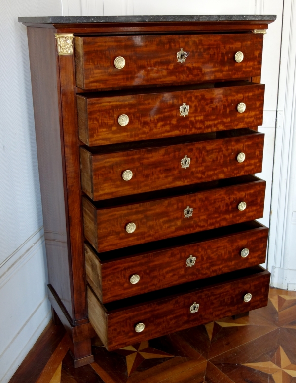 Empire mahogany & ormolu chest of drawers, early 19th century