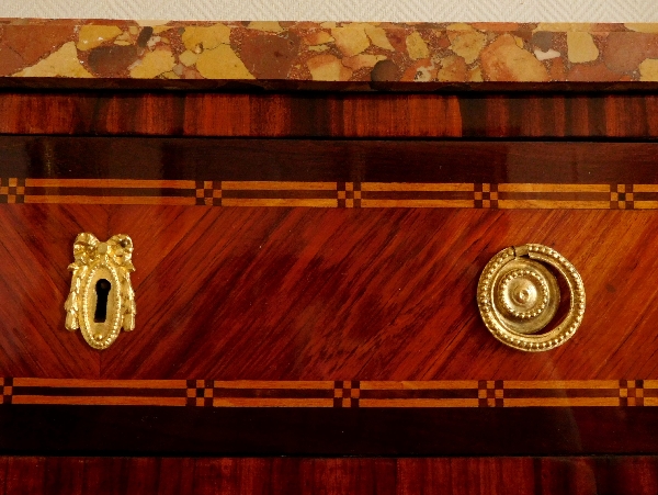 Rosewood and violet Louis XVI marquetry semainier, 18th century