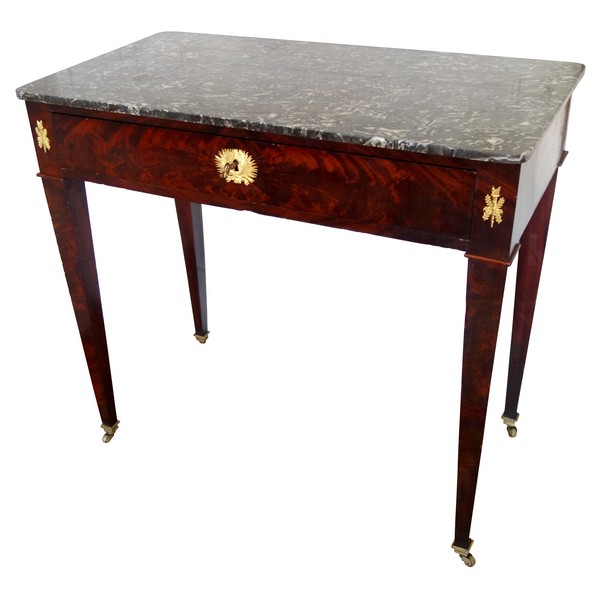 Empire mahogany, marble & ormolu writing table, early 19th century