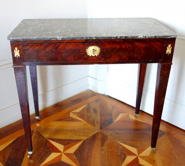 Empire mahogany, marble & ormolu writing table, early 19th century