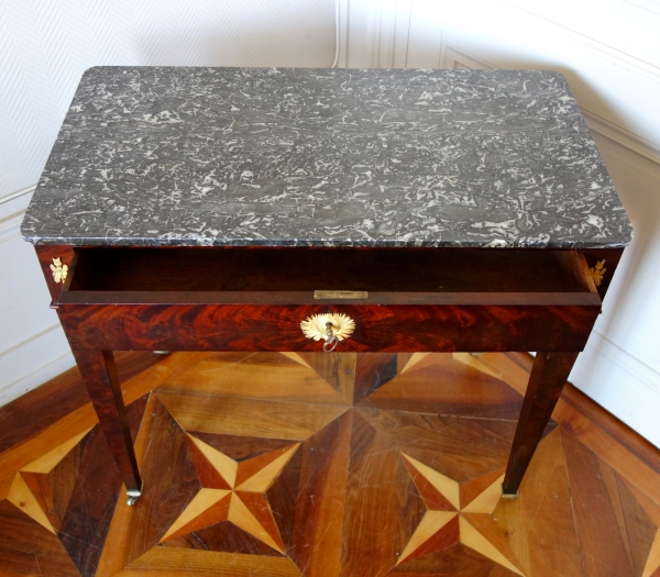 Empire mahogany, marble & ormolu writing table, early 19th century