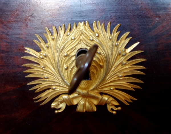 Empire mahogany, marble & ormolu writing table, early 19th century