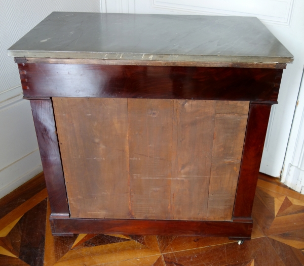 Empire mahogany console / writing table, blue marble on top, early 19th century circa 1815