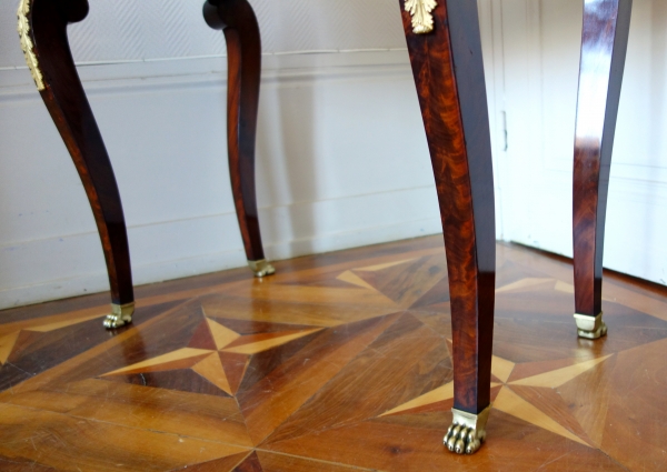 Empire mahogany and ormolu card table / game table or console, early 19th century