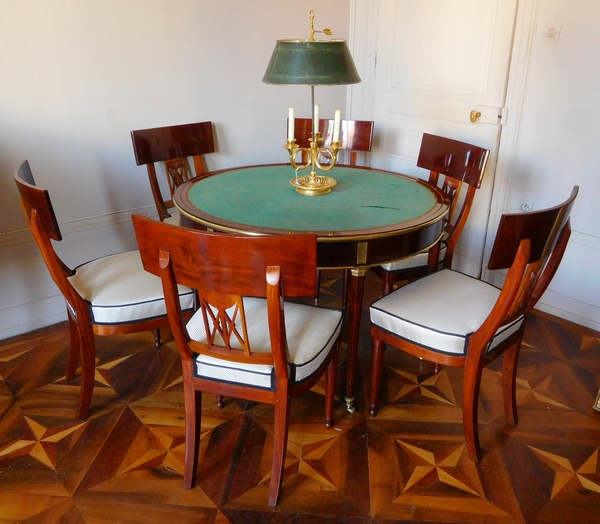 Late 18th century mahogany half-moon shaped game or card table attributed to Jacob