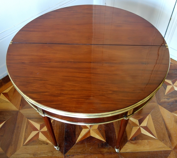 Late 18th century mahogany half-moon shaped game or card table attributed to Jacob