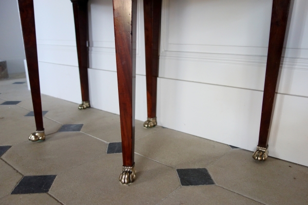 Empire half-moon shaped mahogany card table / game table, early 19th century